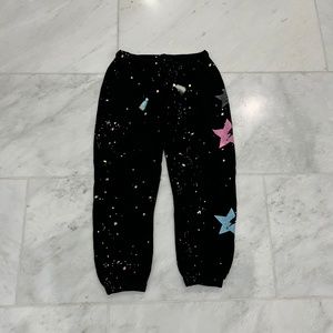 Cute colorful star/light bulb girls sweatpants size Medium